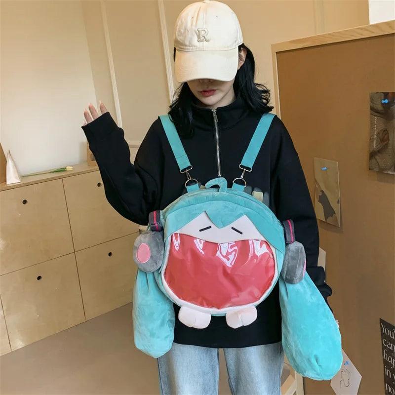 Hatsune Miku Backpack Plush Big Mouth Shoulder Bag - Anilovers