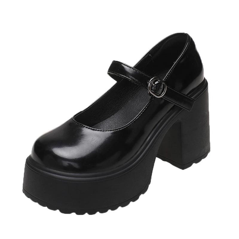 Chunky Platform High Heels Shoes - Anilovers