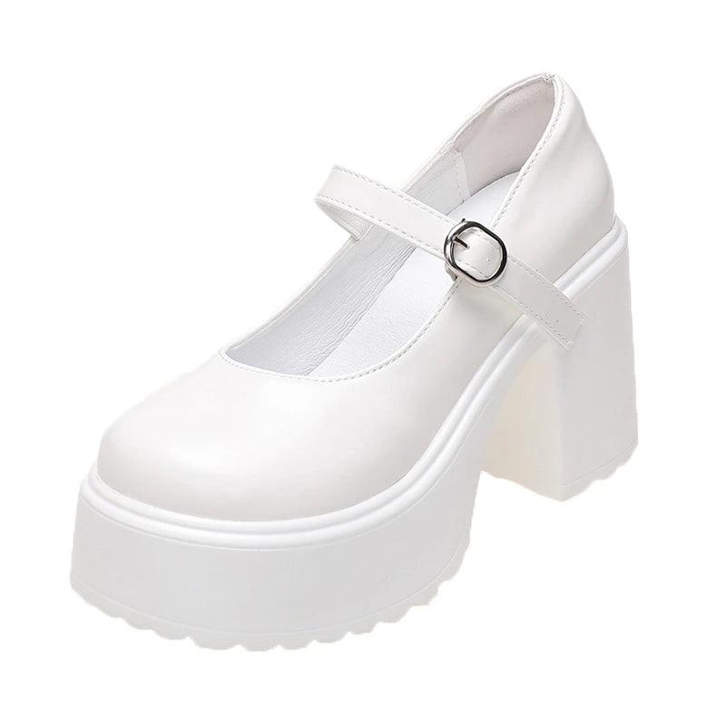 Chunky Platform High Heels Shoes - Anilovers