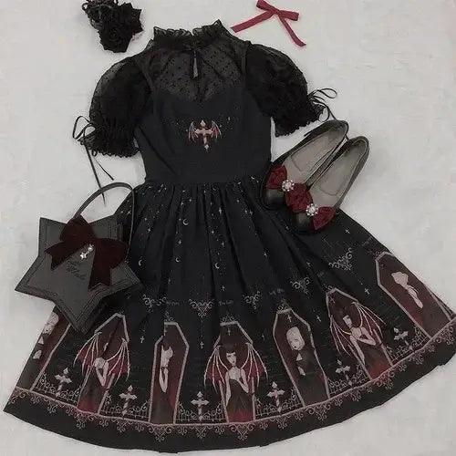 Japanese Lolita JSK - Sweet Goth Style - Anilovers