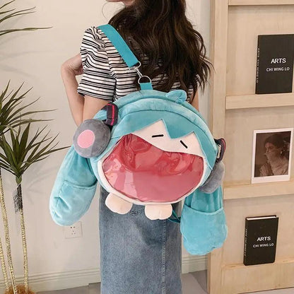 Hatsune Miku Backpack Plush Big Mouth Shoulder Bag - Anilovers