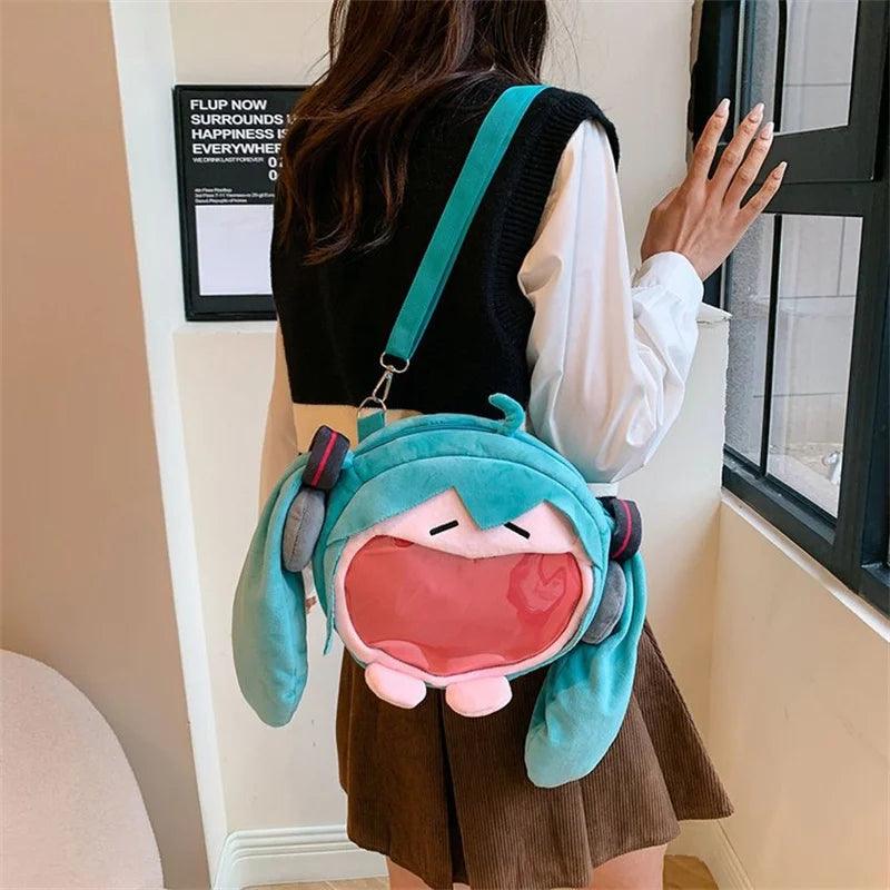 Hatsune Miku Backpack Plush Big Mouth Shoulder Bag - Anilovers