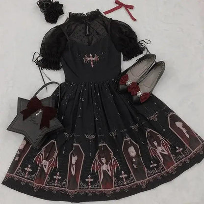 Japanese Lolita JSK - Sweet Goth Style - Anilovers